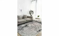 HOME STORY Kurzflorteppich Velvet | Silbergrau / Grau 160x230 cm rechteckig