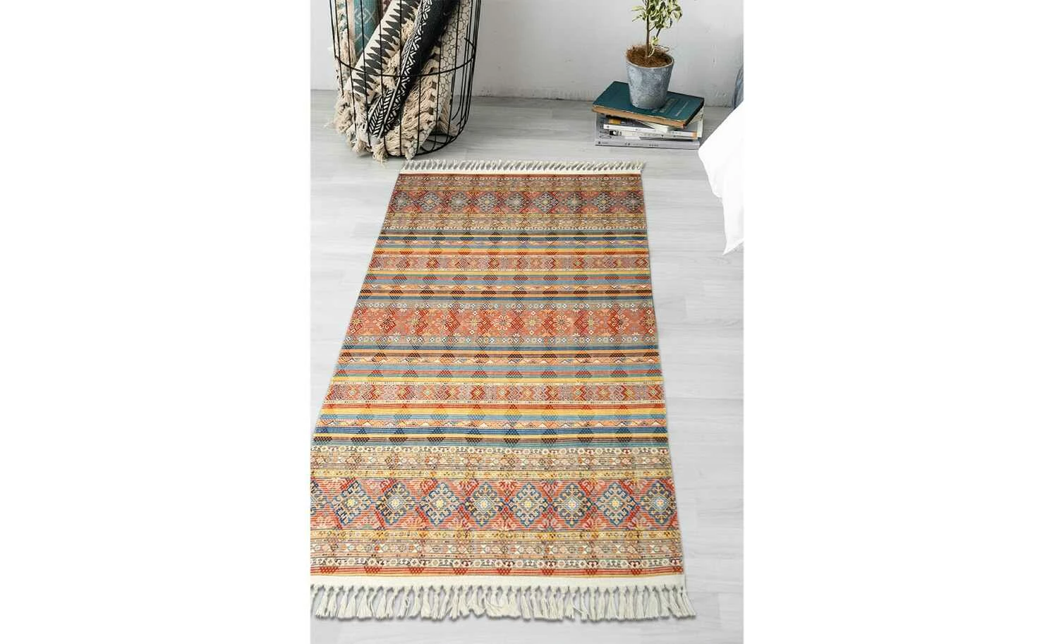 HOME STORY Kurzflorteppich Kelim Schobi | 80x150 cm