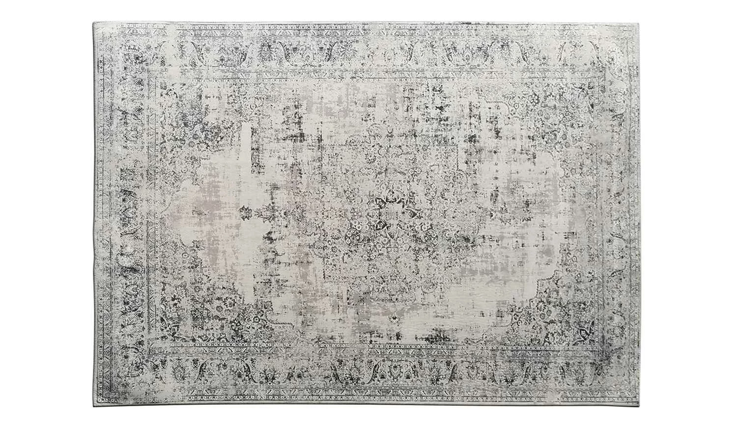 HOME STORY Kurzflorteppich Flat Beauty | Grau 140x200 cm – Bild 2