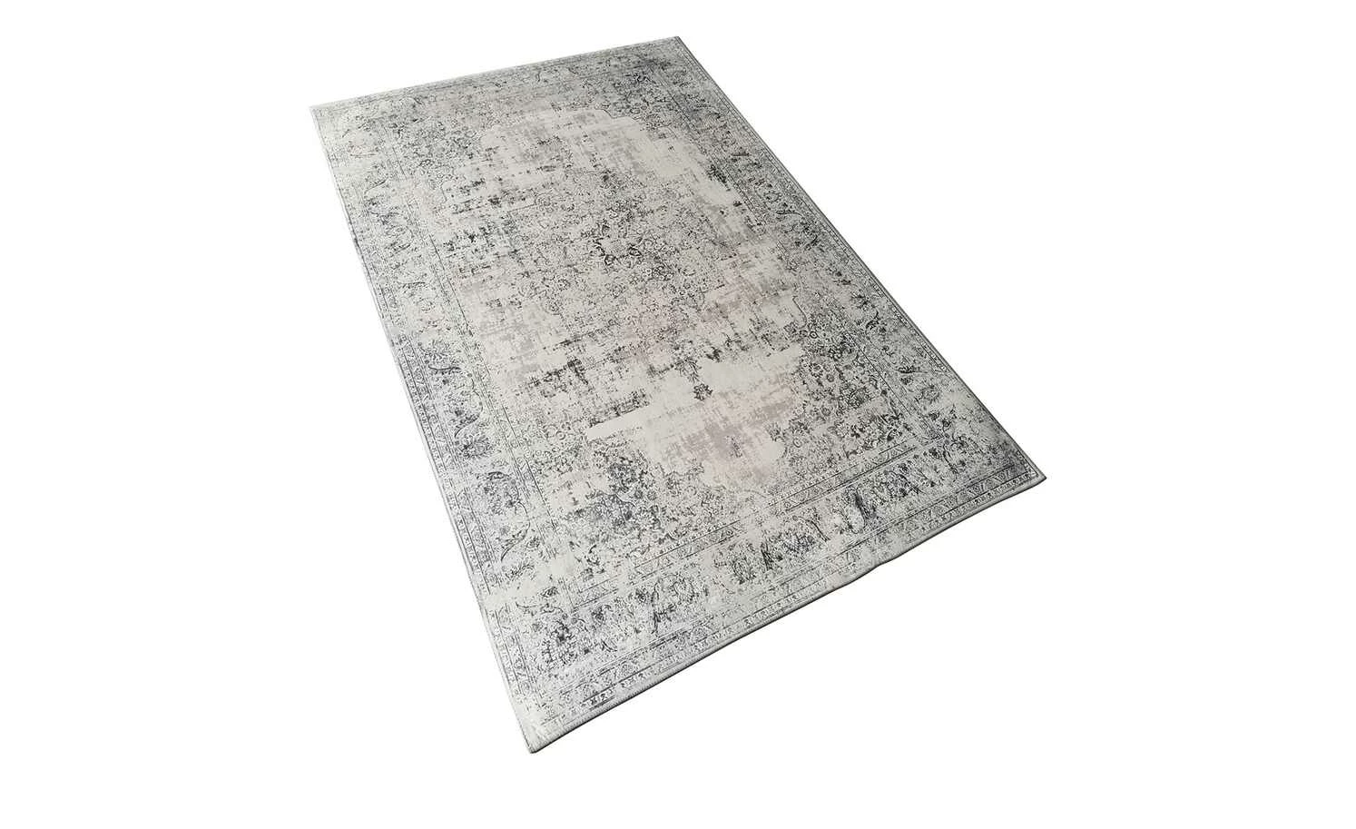 HOME STORY Kurzflorteppich Flat Beauty | Grau 140x200 cm – Bild 3