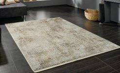 Kurzflorteppich Palermo | Beige / Gold 67x120cm rechteckig