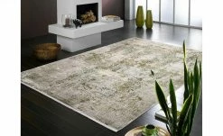 Kurzflorteppich Palermo | Grau / Grün 67x120cm rechteckig