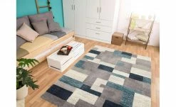 Kurzflorteppich | Grau-Petrol 250|cm 200|cm 200x250 cm