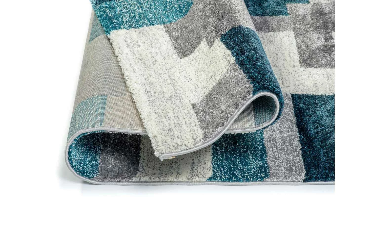 Kurzflorteppich | Grau-Petrol 290|cm 240|cm 240x290 cm – Bild 3