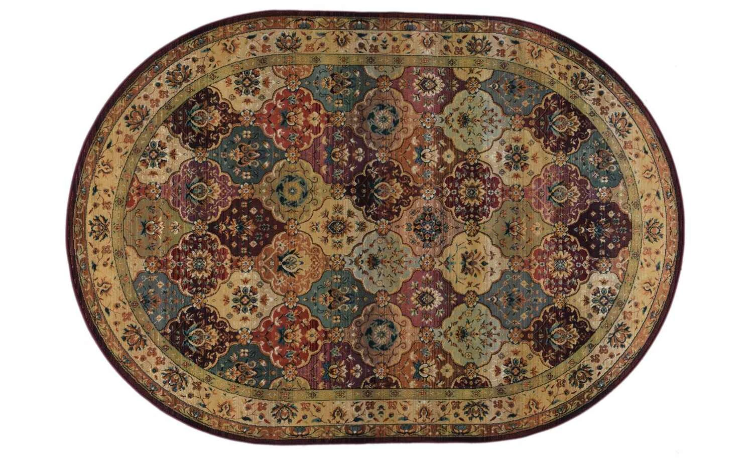 THEKO Teppich | Rot 135|cm 68|cm 68x135 cm Oval