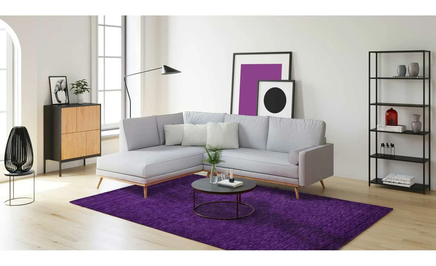 THEKO Teppich | Purple 250|cm 190|cm 190x250 cm