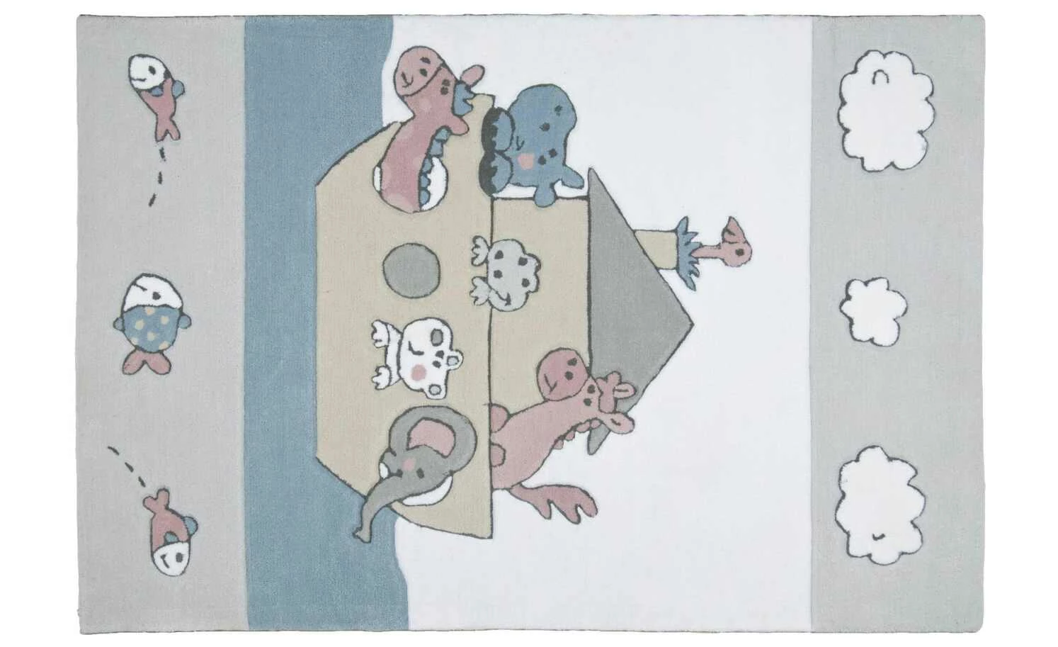 THEKO Kinderteppich | Weiß 160|cm 100|cm 100x160 cm