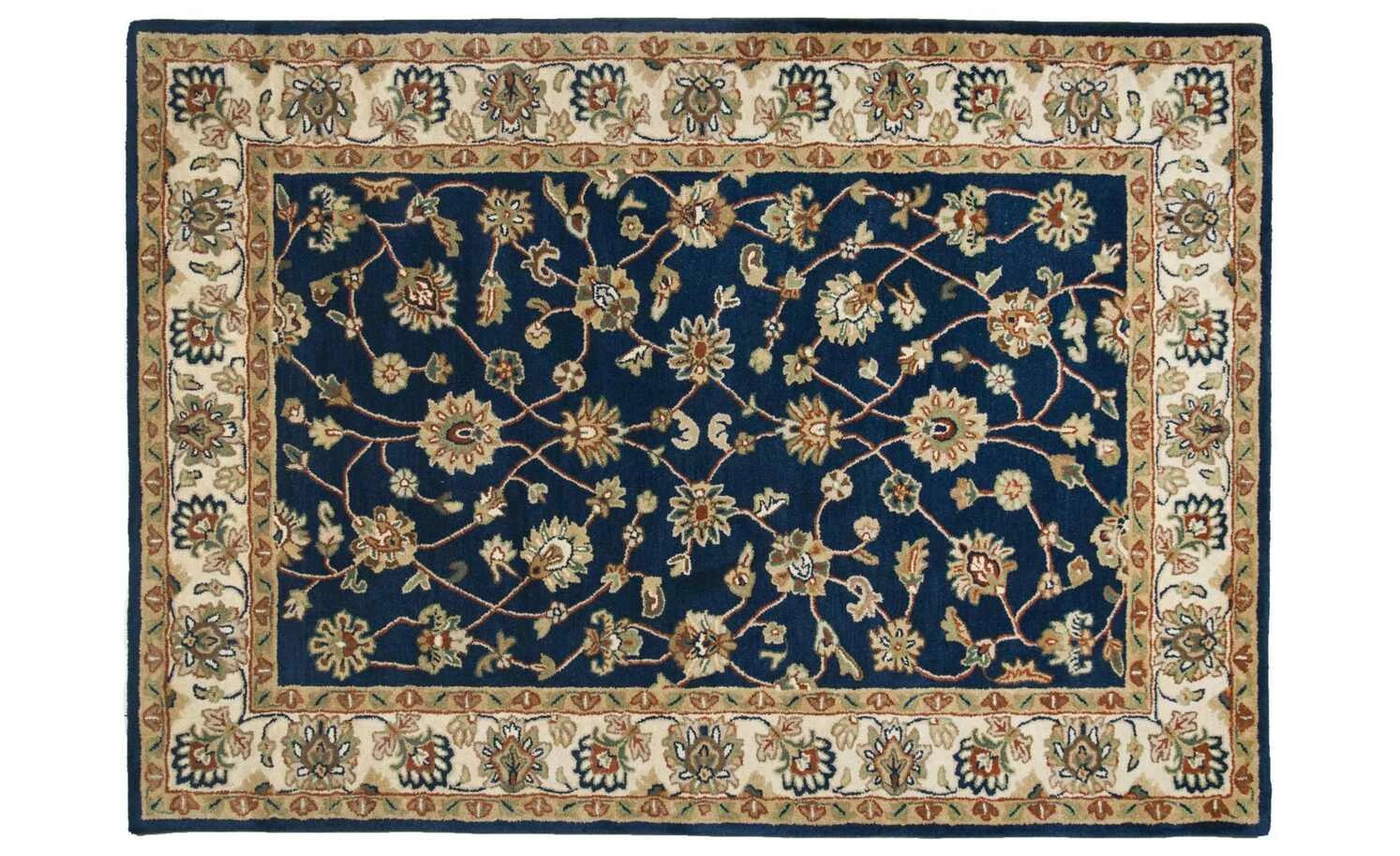 THEKO Teppich | Blau/ Cream 230|cm 160|cm 160x230 cm