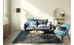 THEKO Teppich | Blau 350|cm 250|cm 250x350 cm