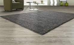 Handgewebter Naturteppich Ruhpolding | Dunkelgrau 160x230 cm