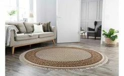 THEKO Teppich | 1,2|cm Cream/ Braun 250|cm 250|cm Ø 250 cm