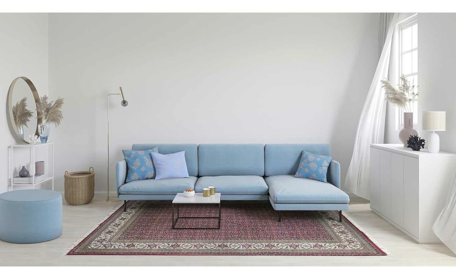 THEKO Teppich | 1,2|cm Rot/ Cream 400|cm 300|cm 300x400 cm