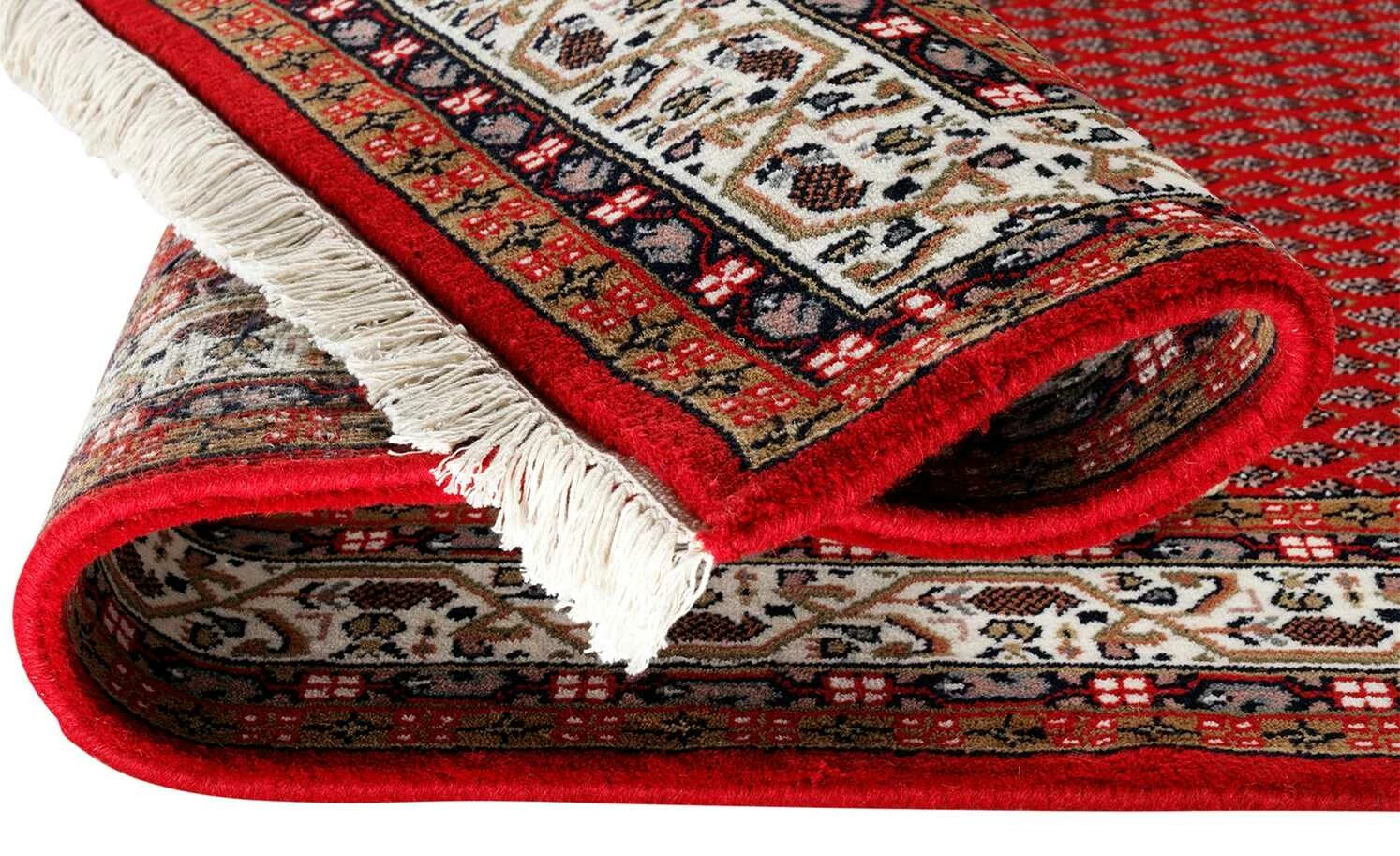 Handgeknüpfter Teppich Sakki Mir | 90x160 cm Rot / Creme – Bild 5