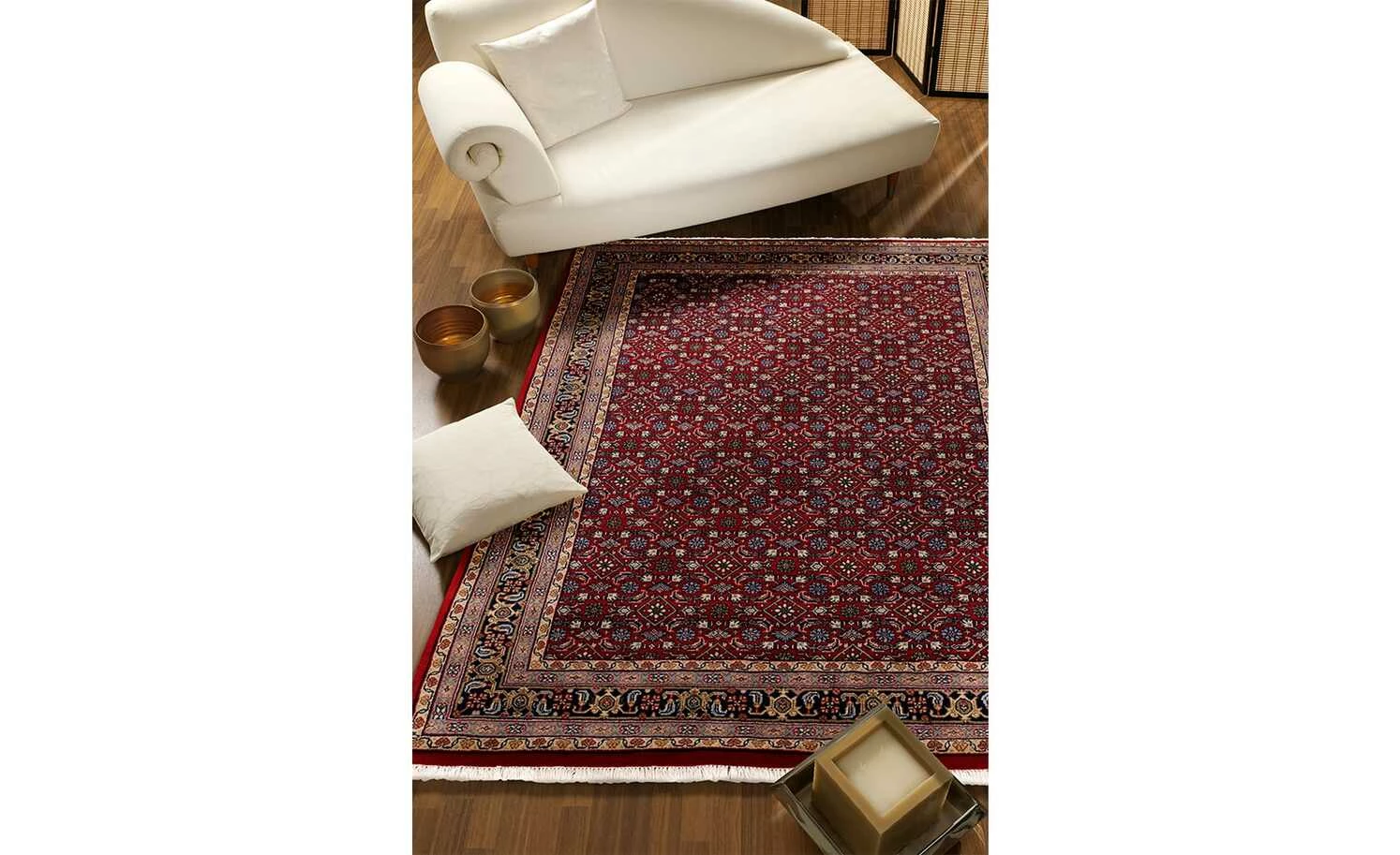 Handgeknüpfter Naturteppich Himla Herati | 170x240 cm Rot / Blau