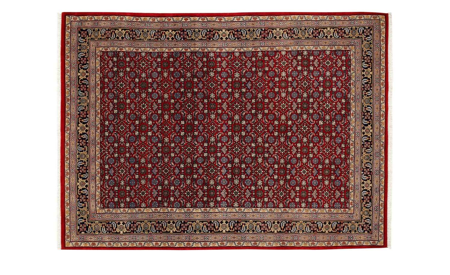 Handgeknüpfter Naturteppich Himla Herati | 200x300 cm Rot / Blau – Bild 3