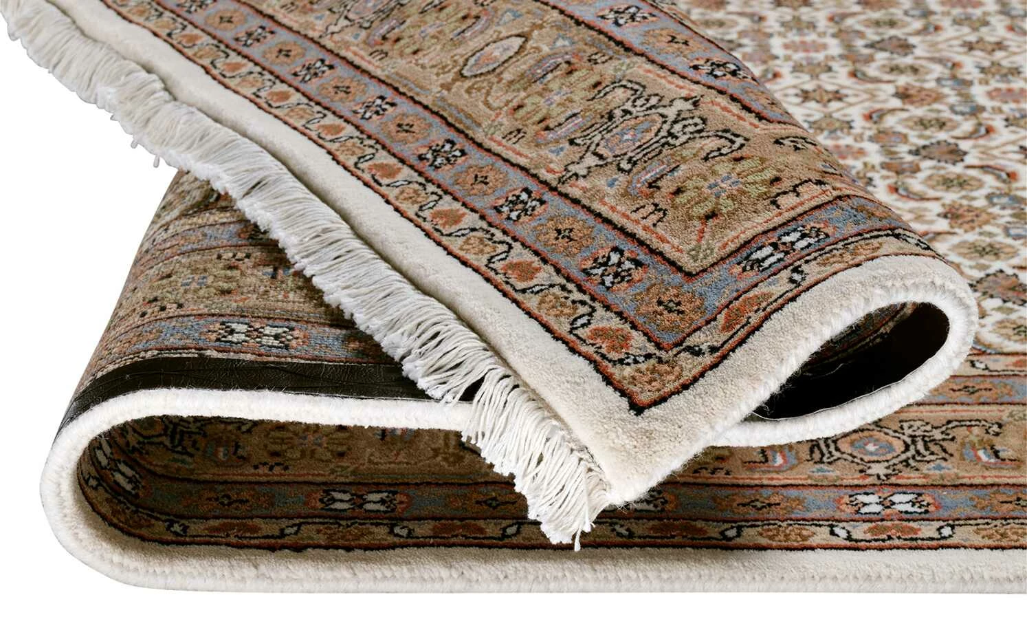 Handgeknüpfter Naturteppich Himla Herati | 70x140 cm Creme / Beige – Bild 5