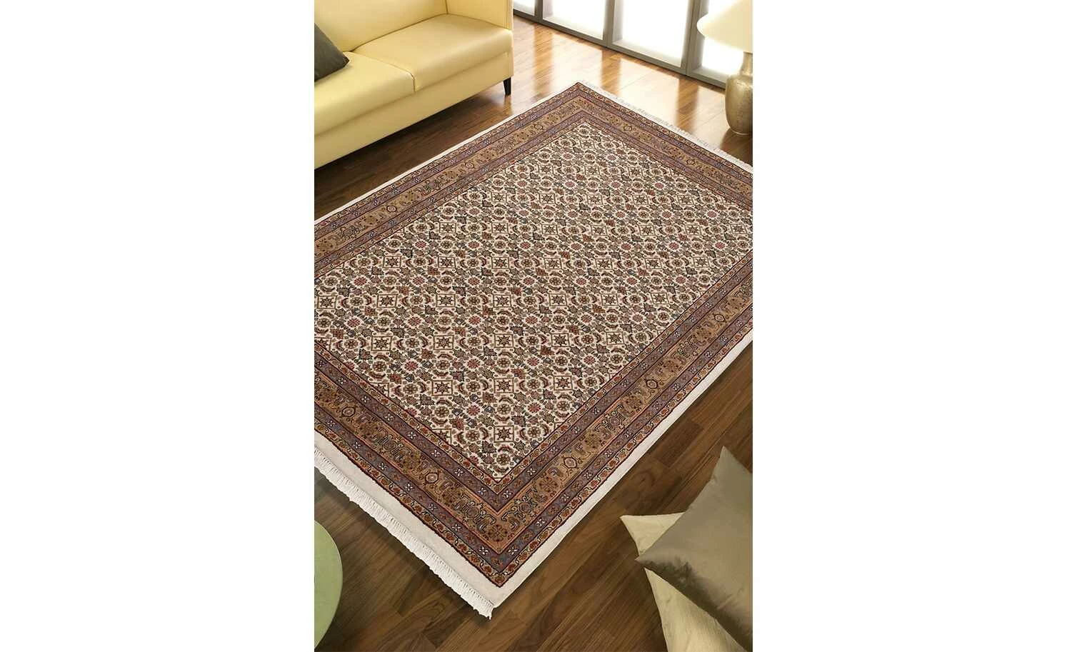 Handgeknüpfter Naturteppich Himla Herati | 200x300 cm Creme / Beige