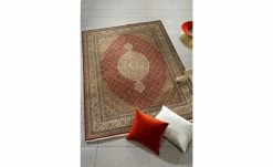 Handgeknüpfter Kurzflorteppich Cavari Mahi | 60x120 cm Rot / Creme