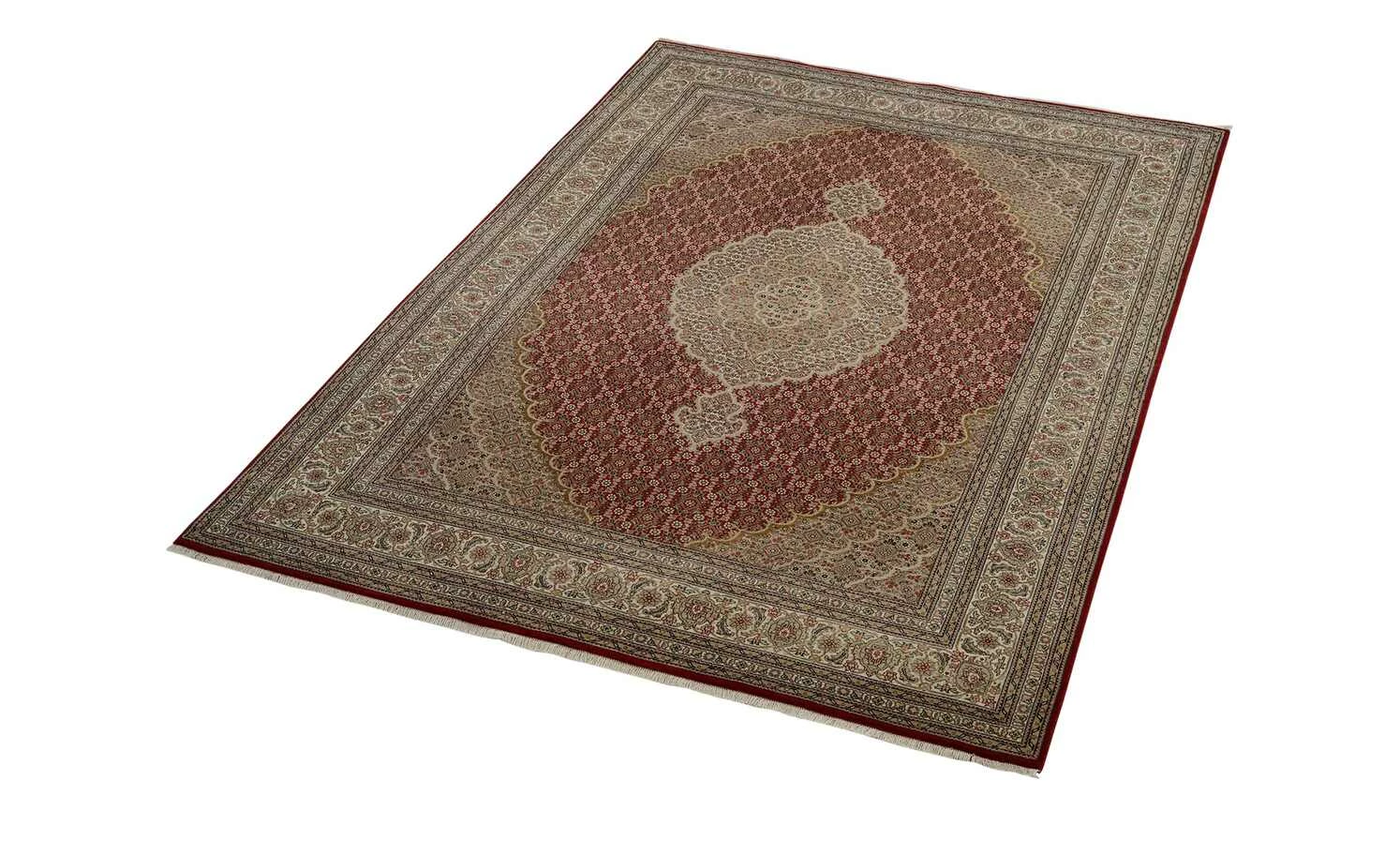 Handgeknüpfter Kurzflorteppich Cavari Mahi | 90x160 cm Rot / Creme – Bild 5