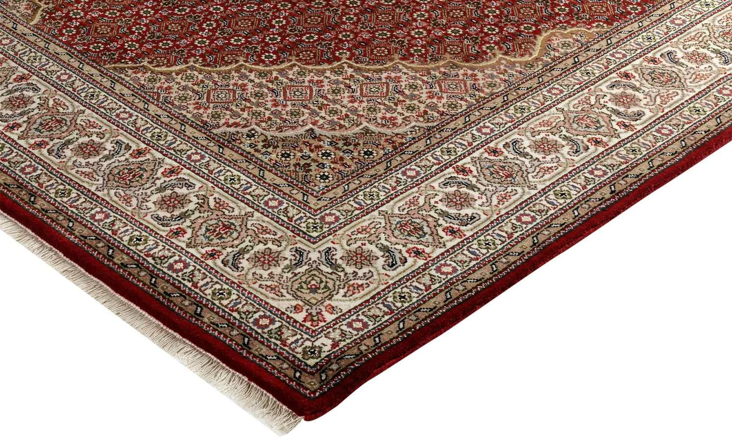 Handgeknüpfter Kurzflorteppich Cavari Mahi | 90x160 cm Rot / Creme – Bild 6
