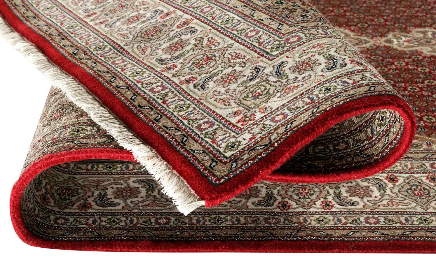Handgeknüpfter Kurzflorteppich Cavari Mahi | 120x180 cm Rot / Creme – Bild 7