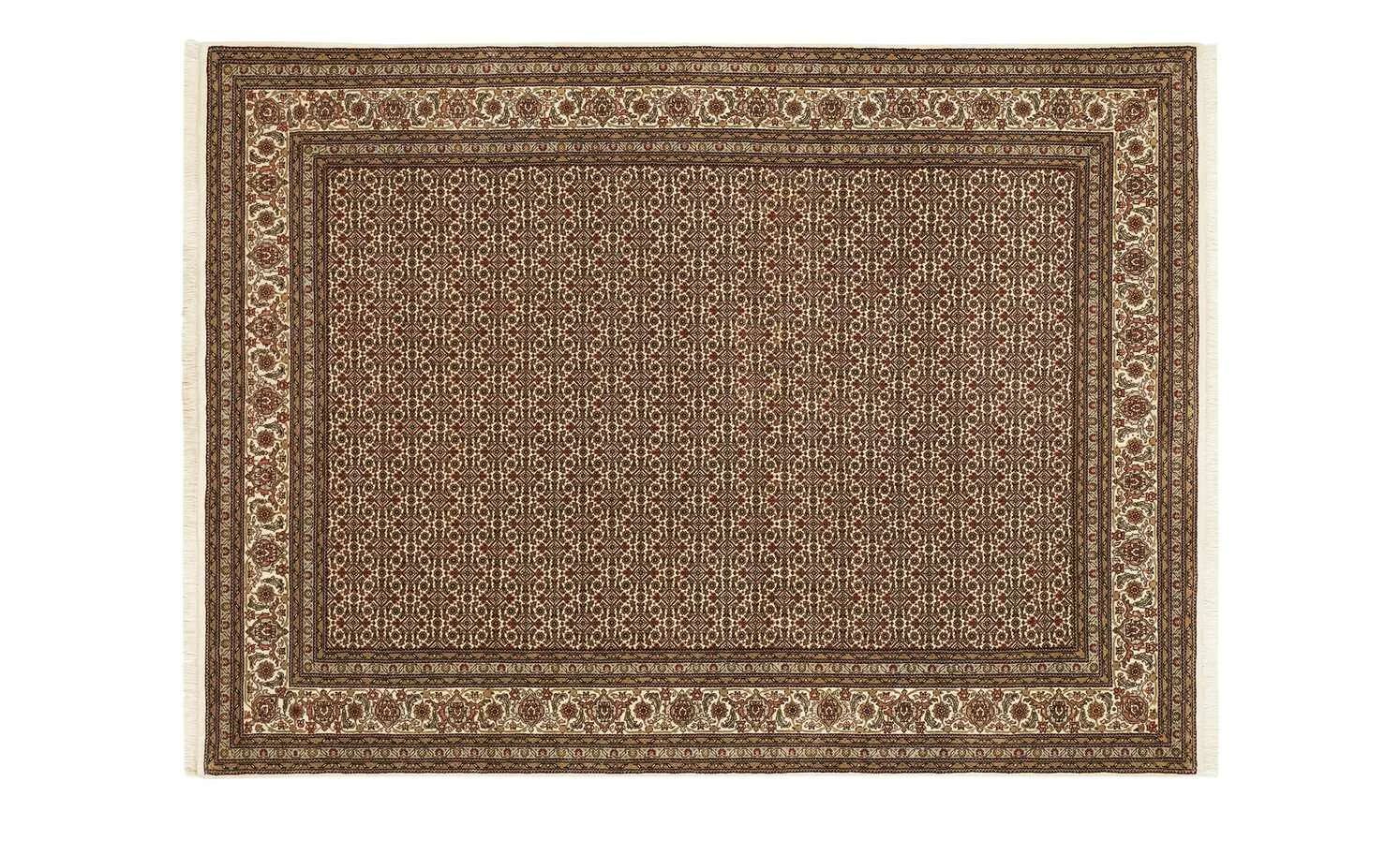 Handeknüpfter Orientteppich Cavari Herati | 250x350 cm Creme / Braun – Bild 3