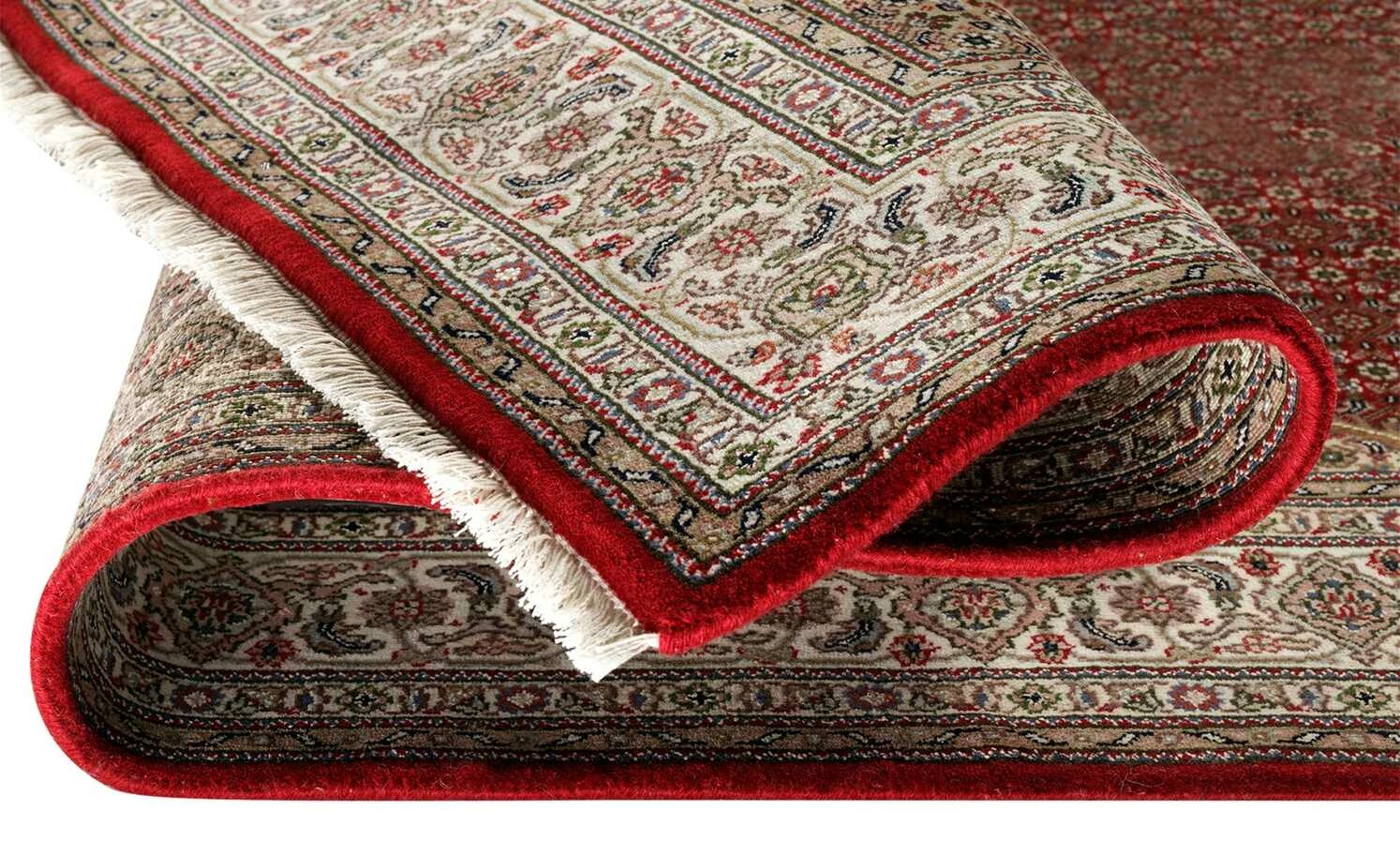 Handeknüpfter Orientteppich Cavari Herati | 90x160 cm Rot / Creme – Bild 4