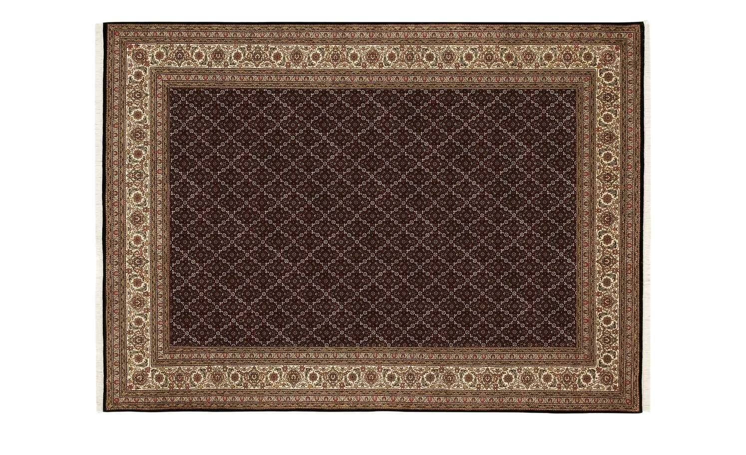 Handeknüpfter Orientteppich Cavari Herati | 140x200 cm Schwarz / Creme – Bild 2