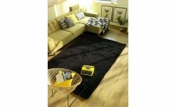 Tom Tailor Handtuft-Teppich Soft uni | Schwarz 85x155 cm